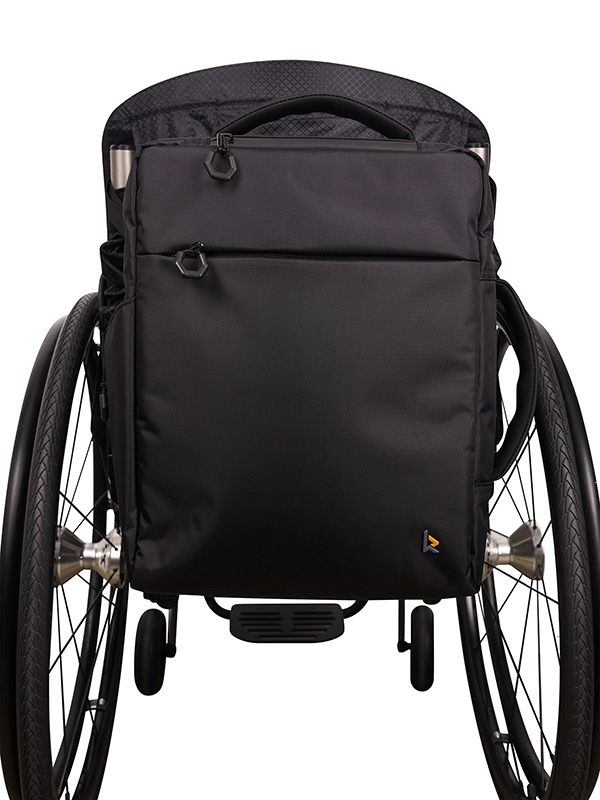 Backrest Commuter Pack Black on wheelchair